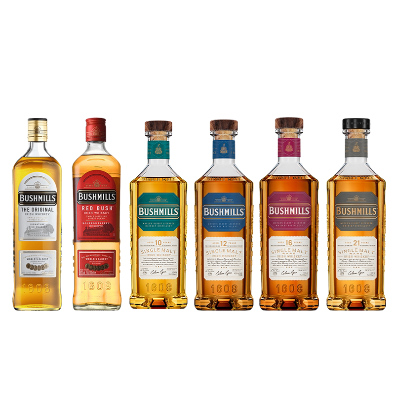 原瓶进口百世醇Bushmills爱尔兰布什米尔红标黑标白标威士忌洋酒