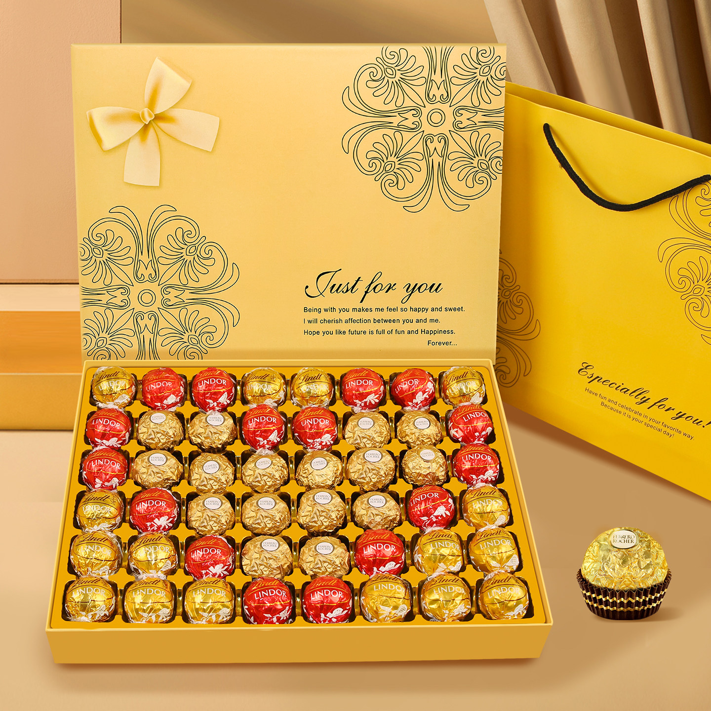 费列罗巧克力礼盒瑞士莲双拼新年礼物年货礼盒生日礼物送女友老婆