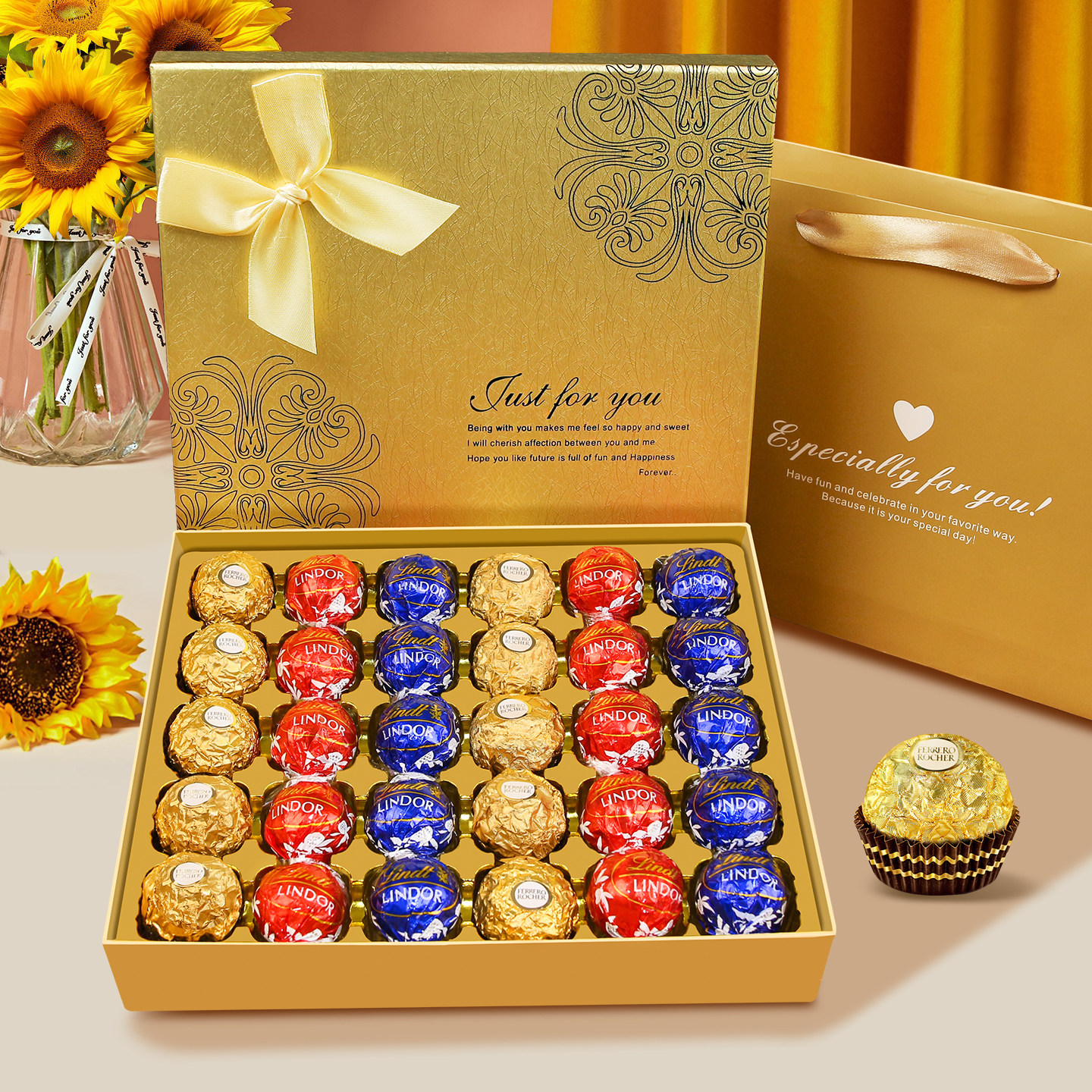 费列罗瑞士莲双拼巧克力礼盒生日礼物新年礼物送女友老婆年货礼盒,零食/坚果/特产,果仁巧克力,淘宝优惠券,粉丝福利购,淘宝优惠卷