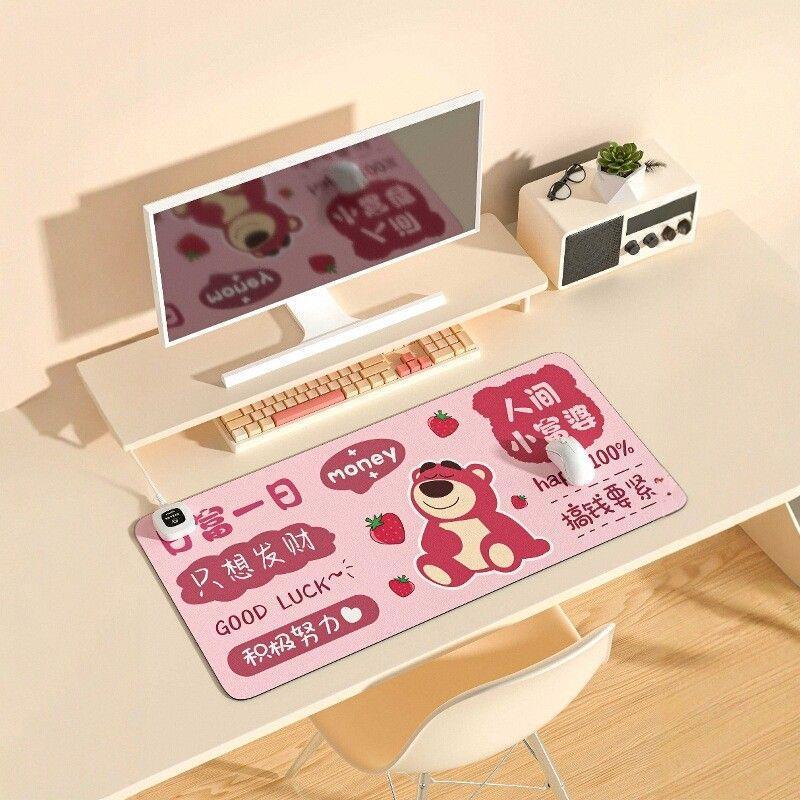 加热鼠标垫办公室工位桌面电脑发热暖桌垫超大学生写作业冬季防水