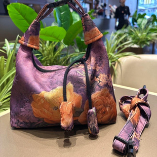 香云纱高端包包月牙国风中式竹叶气质托特单肩禅意布包手提