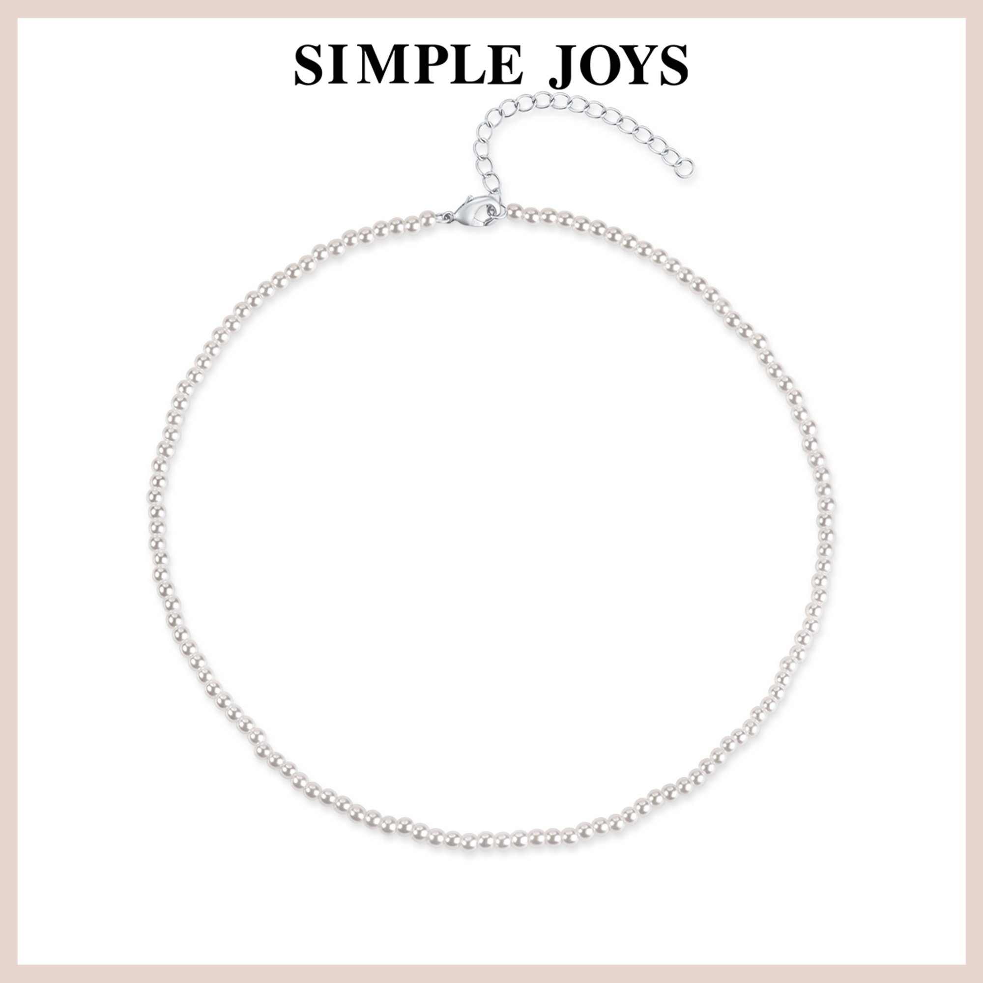 SIMPLEJOYS简单快乐珍珠素链项链女轻奢法式叠戴优雅小众合金
