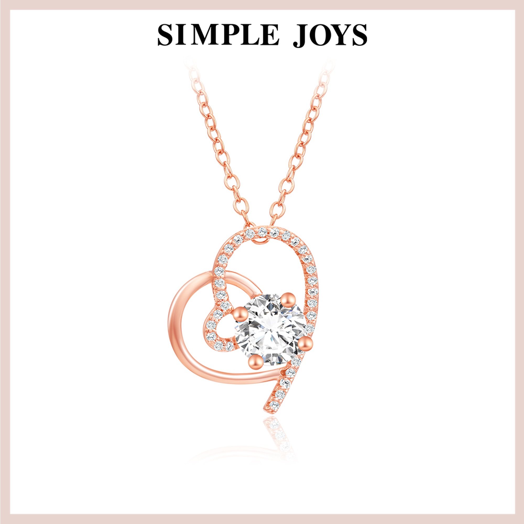 SIMPLEJOYS莫桑钻爱心项链纯银