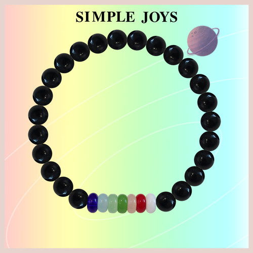 SIMPLEJOYS七彩能量串黑玛瑙手串