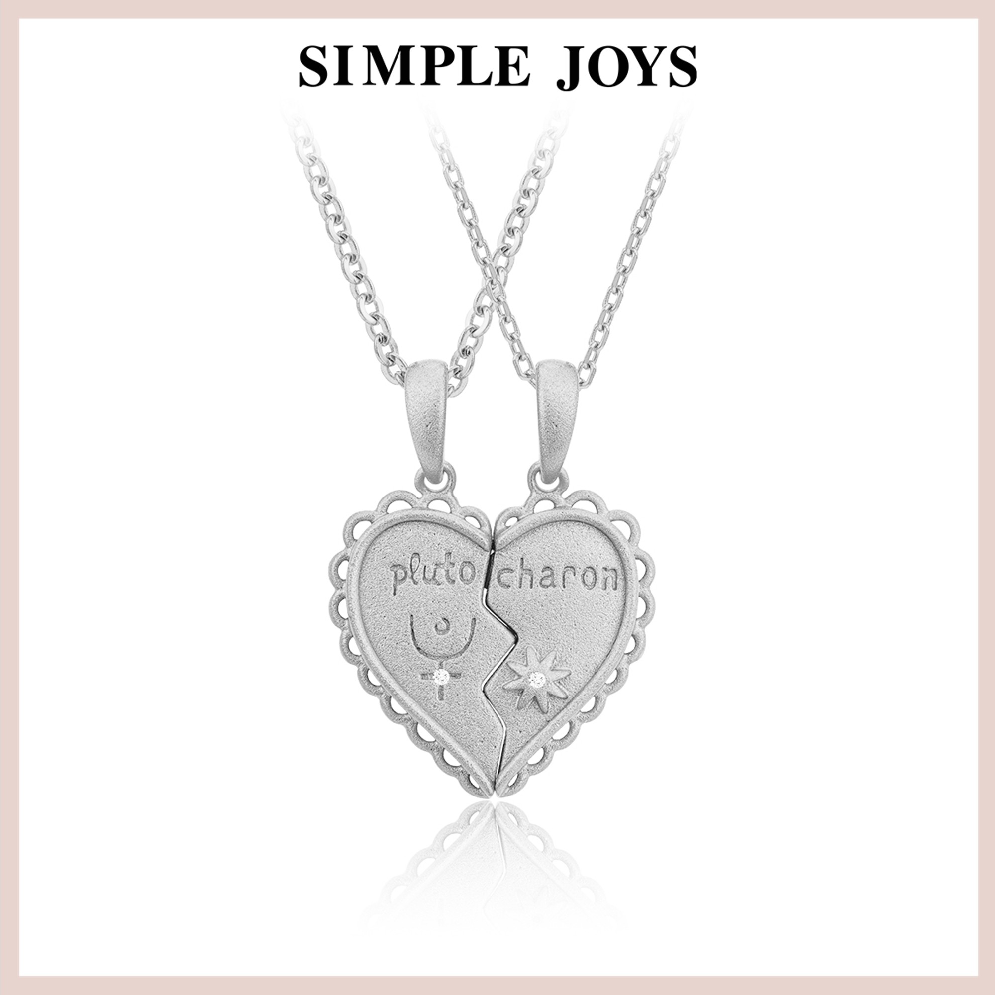 SIMPLEJOYS爱心情侣项链男女款s925纯银星球磁吸磁铁设计限定送礼