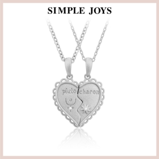 SIMPLEJOYS爱心情侣项链男女款 s925纯银星球磁吸磁铁设计限定送礼