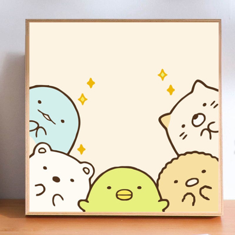 数字油画diy儿童手工填色油画简约款式丙烯油彩画儿童房装饰油画图片