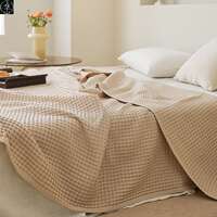 Waffle Cotton Blanket Bedsheet Bedcover Bedspread Coverlet blanket thumbnail 4
