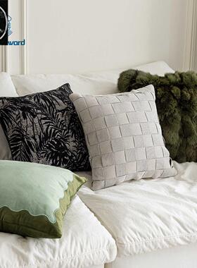 绿色系复古沙发抱枕套靠枕轻奢靠背垫 cushion cover bed pillow