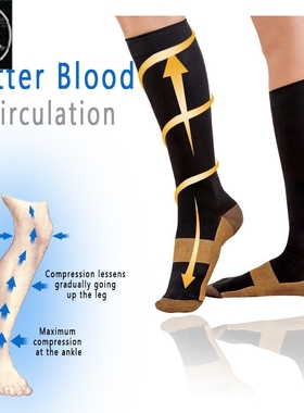 1 Pair Unisex Copper Compression Socks Women Men Anti Fatigu