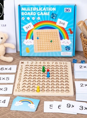 99 Multiplication Board Game Wooden Montessori  Kids Learnin