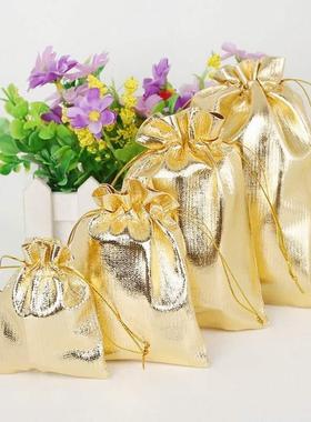 100pc/lot Gold Foil Organza Bag Candy Gift Bags 4 Size Weddi