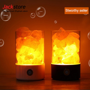 himalaya salt led light crystal night lamp desk natural