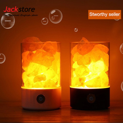 himalaya salt led light crystal night lamp desk natural
