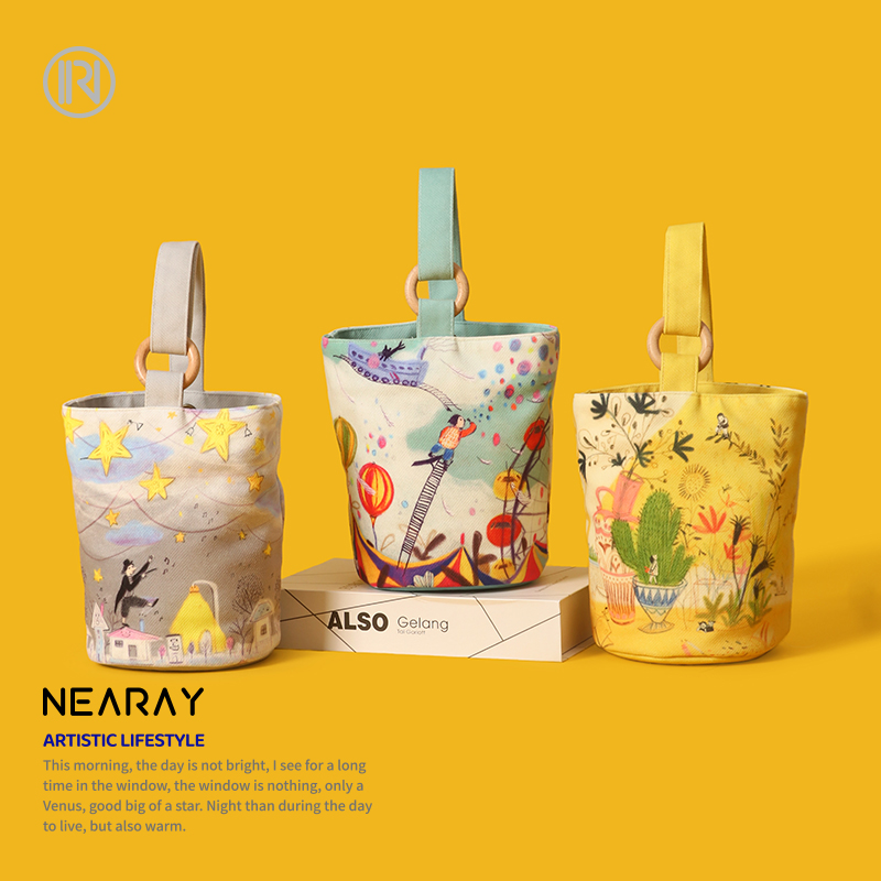 尼睿插画师联名木环水桶包