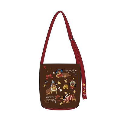 尼睿快乐派对腊肠狗帆布水桶包