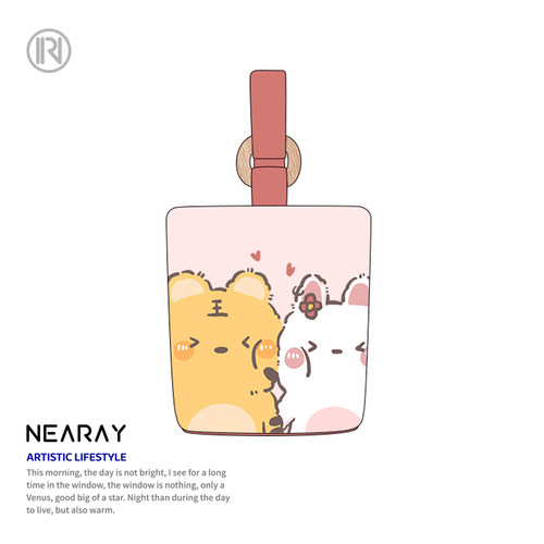 尼睿可爱兔子插画帆布水桶包