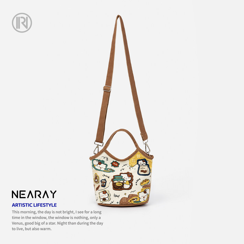 尼睿咖啡小猫可爱手拎小包