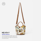 尼睿新款 可爱手拎帆布小包日常百搭通勤斜挎包拉链手机包包女Q131