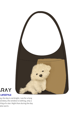 韩版设计感小众包包日常通勤百搭大容量单肩包慵懒帆布包女Q308