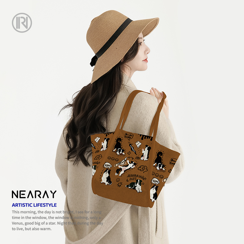 尼睿复古可爱狗狗单肩包