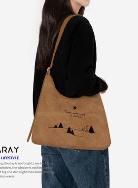 韩系慵懒感斜挎包女小众文艺帆布包简约大容量通勤百搭单肩包Q343