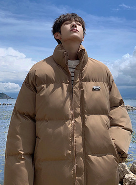 万同学加厚保暖棉衣外套青年休闲开衫立领面包服2023冬季情侣棉服