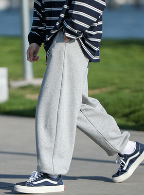 万同学潮牌日系束脚裤帅气时尚休闲长裤23秋季男士宽松大码运动裤