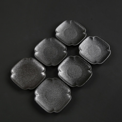 远舍陶瓷小杯垫创意粗陶茶托黑陶隔热茶杯托家用功夫茶具茶道配件