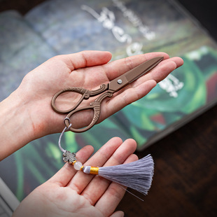 远舍新款茶包剪刀布套手工剪不锈钢线头绣花剪茶具配件家用小剪刀