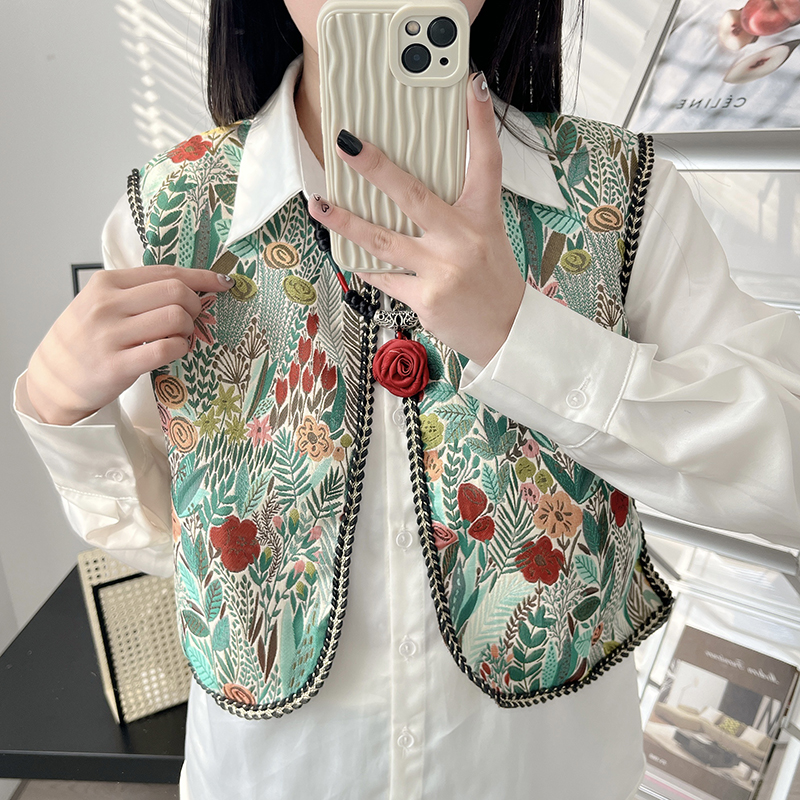 强府春夏季复古小披肩马甲短外套