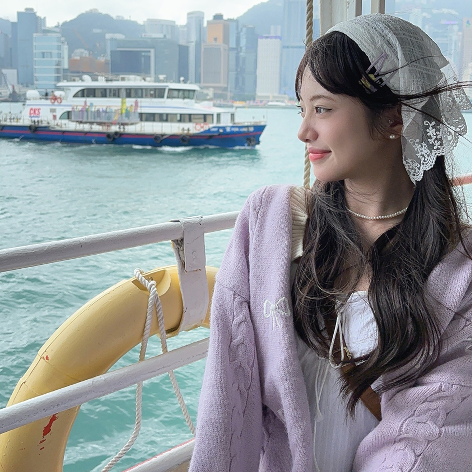 夏季绑发发带丝巾薄款复古包头头巾法式气质蕾丝三角巾女田园风