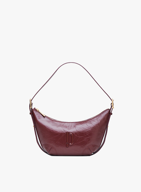 PECO城市系列牛角包软真皮百搭月亮包新款油蜡皮高级腋下斜挎包