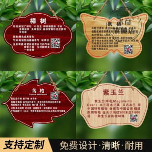 亚克力树牌挂牌定制植树节树木花草标识牌植物认养树名信息果树名称介绍铭牌景区爱护树绿化提示吊牌苗木标牌