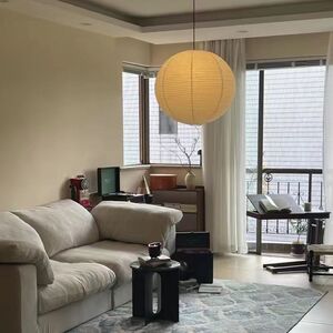 侘寂风圆球日式复古球形圆形卧室餐厅服装店民宿野口勇宣纸灯吊灯
