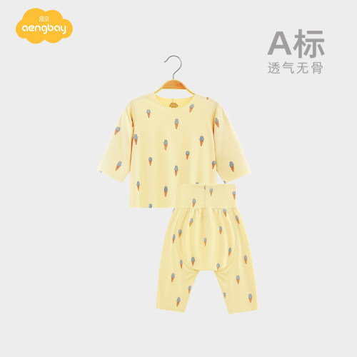 Aengbay婴儿睡衣夏季薄秋衣秋裤