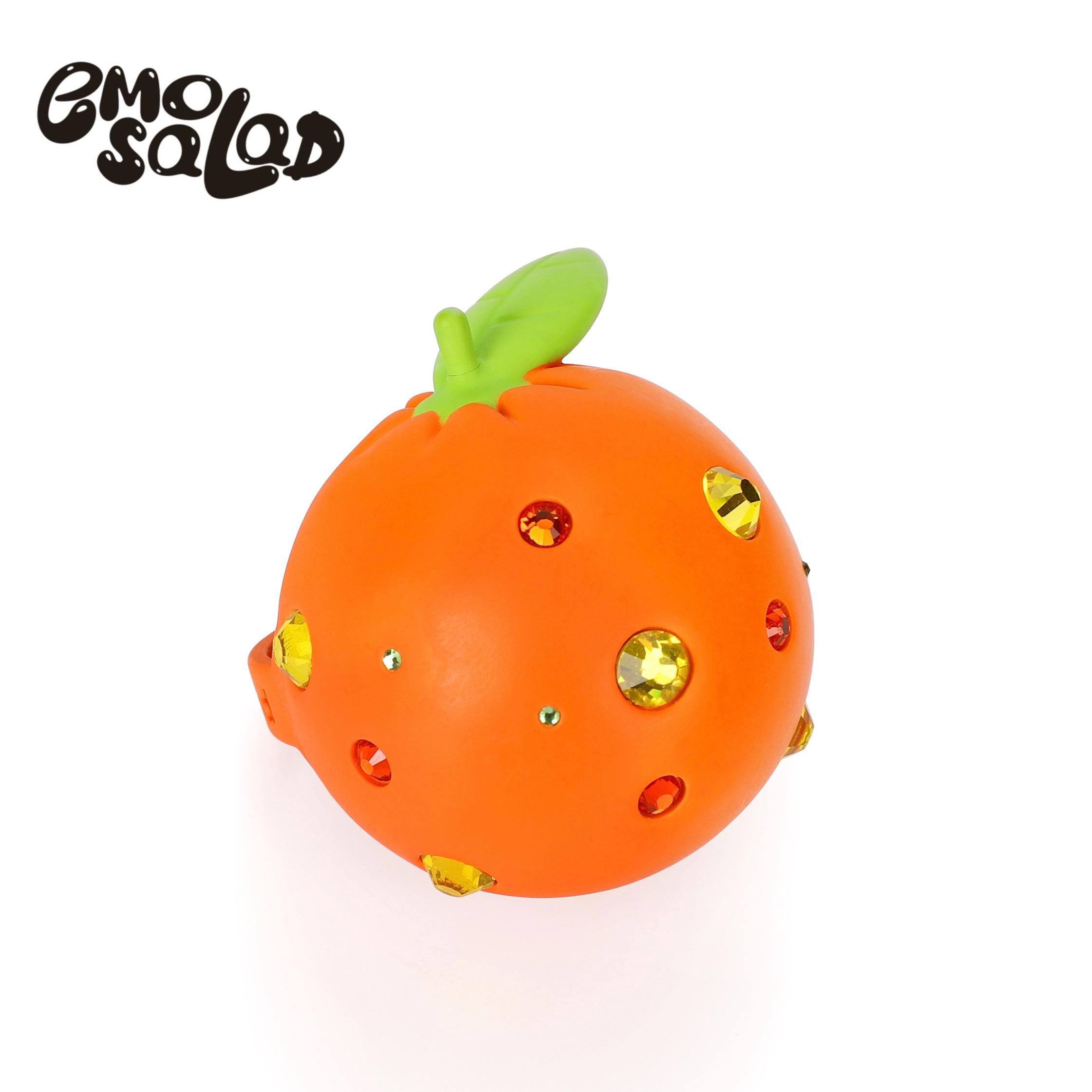 官方emo salad 3D打印表情包 亮钻橘子戒指 原创设计 Orange ring