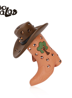 官方emo salad 3D亮钻西部牛仔帽靴戒指 原创设计 Cap-Kick Ring