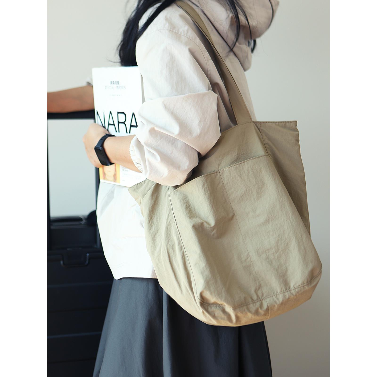 like best 气质轻便网红购物袋2025新款托特包女尼龙布简约单肩包