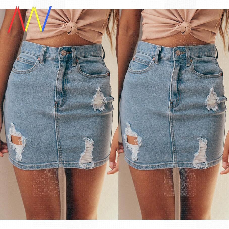 New Ladies Pencil Ripped hole Mini Skirt Jeans Skirts Denimin the Women's clothing/Boutique , Skirts  category - from Buy2taobao.com to provide professional Taobao agent buy service