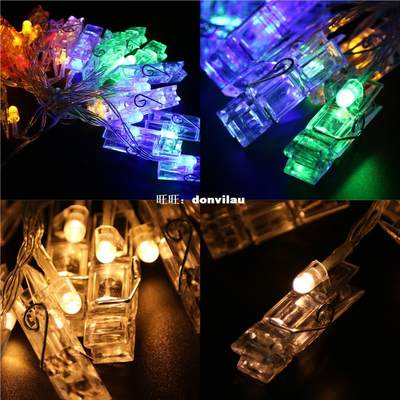 速发2.3M 20 LED Photo Clip String Lights Battery Operated LE