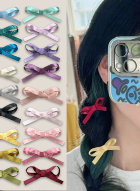 福2呆jennie金珍妮同款紫色蝴蝶结小发夹芭蕾风丝带绑发发带发饰