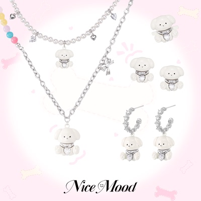 小狗珍珠项链甜酷风锁骨链