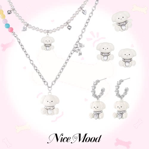 小狗珍珠项链甜酷风锁骨链