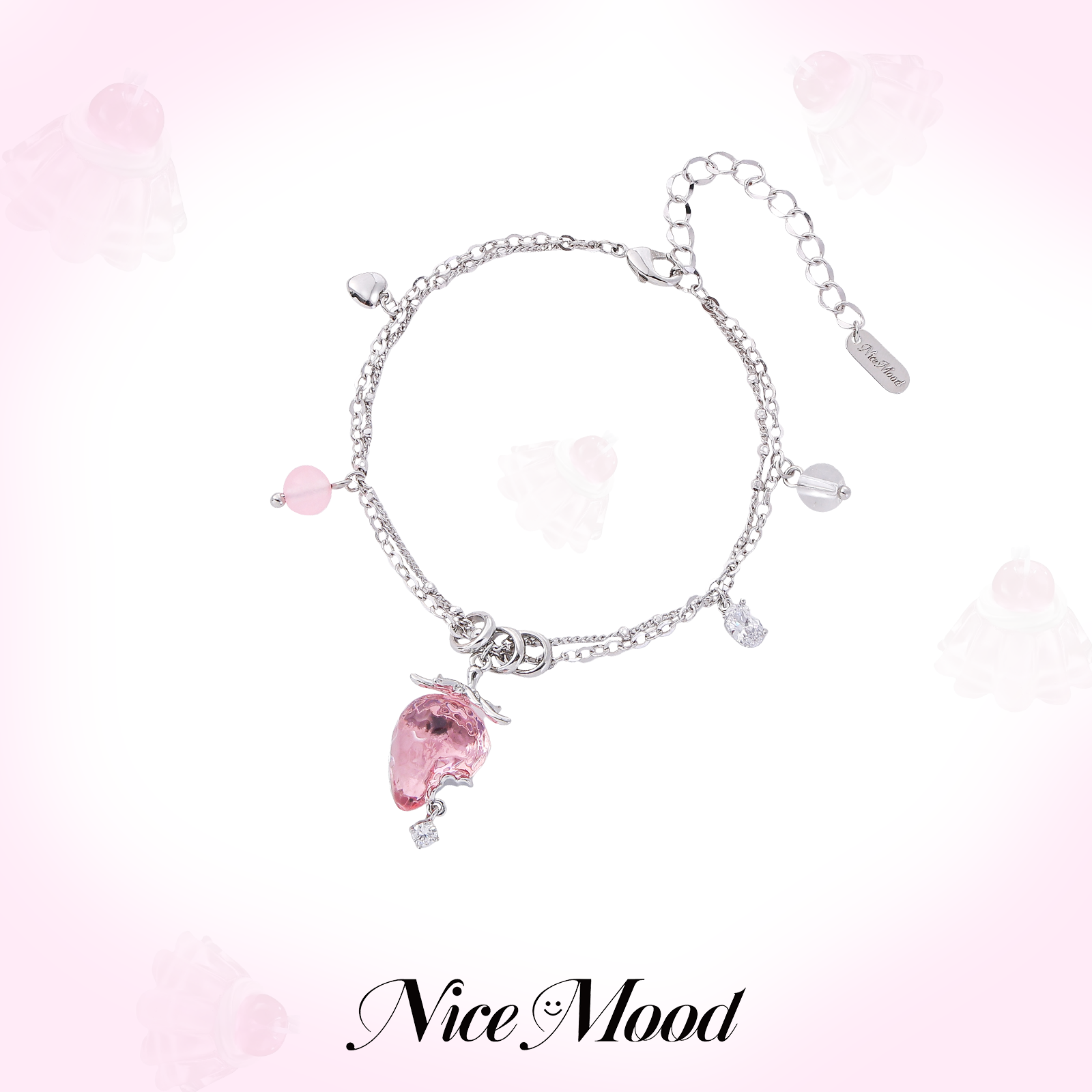 草莓派对手链女甜酷金属质感礼物