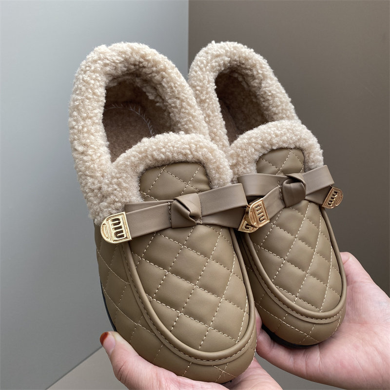 冬季女老北京棉鞋防水防滑一脚蹬豆豆鞋加绒加厚软底时尚保暖棉鞋,女鞋,棉鞋,淘宝优惠券,粉丝福利购,淘宝优惠卷