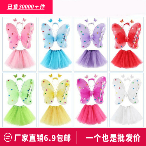 小女孩发光奇妙仙子装饰蝴蝶翅膀