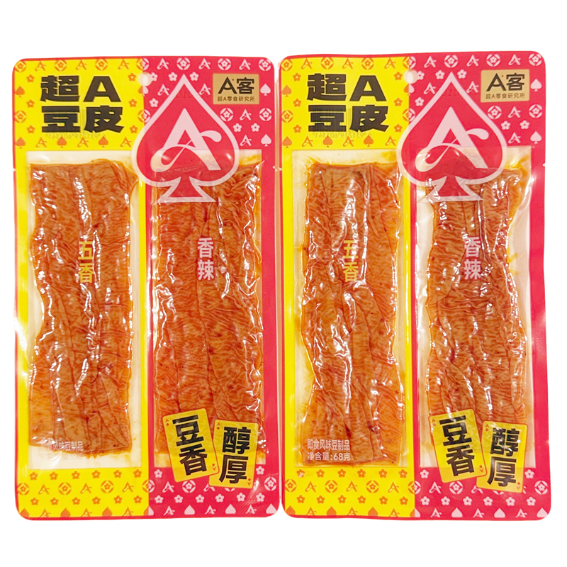 A客卤香豆串超A豆皮豆牛双拼零食搭档五香味香辣豆腐干豆制品配餐
