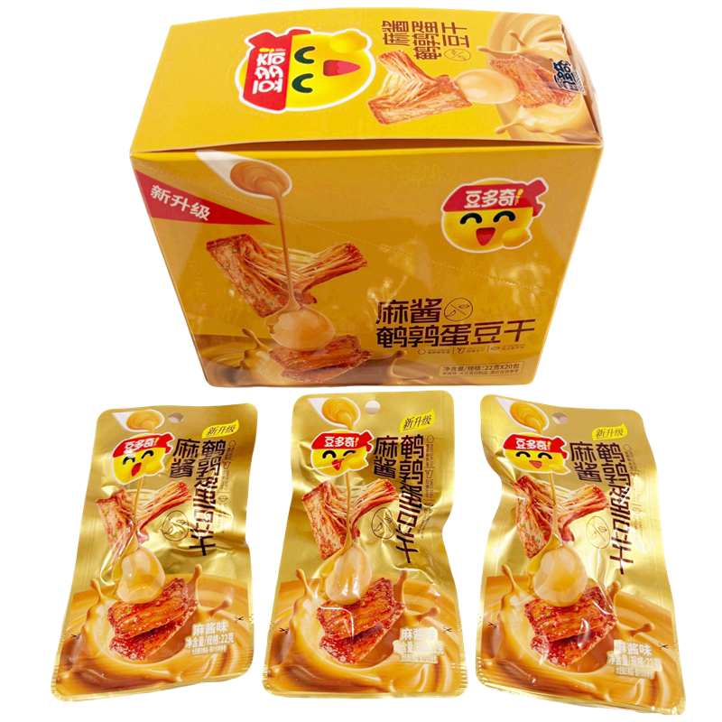 豆多奇鹌鹑蛋豆干卤蛋手撕素肉素牛排香辣烧烤味配餐办公零食批发