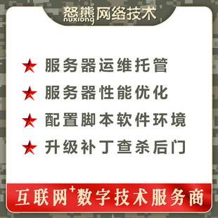 服务器代运维托管安装配置Web软件环境升级安全补丁查杀木马后门